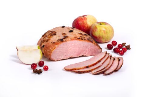 Szynka w glazurze miodowej z jabłkiem